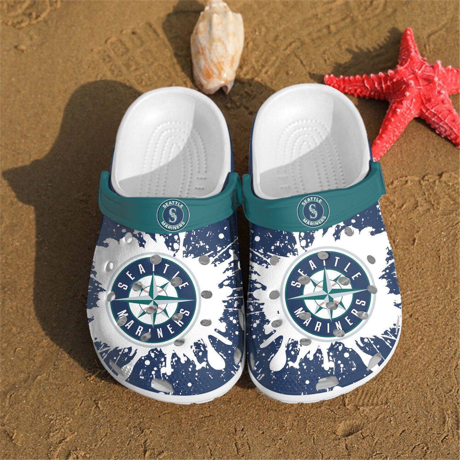 Seattle Mariners Mlb Paint Flakes Gift For Fan Crocss Clog Shoescrocband Clogs