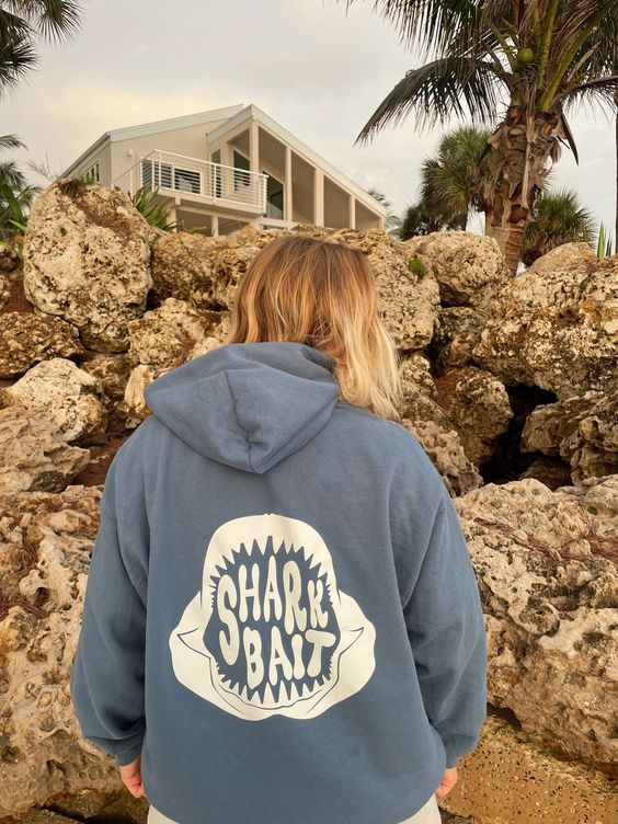 Shark Bait Hoodie in Blue