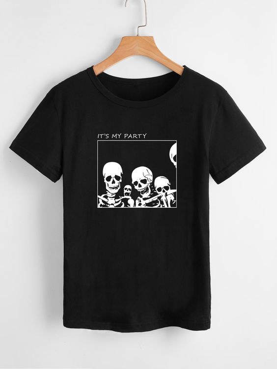 Skeleton & Slogan Graphic Tee