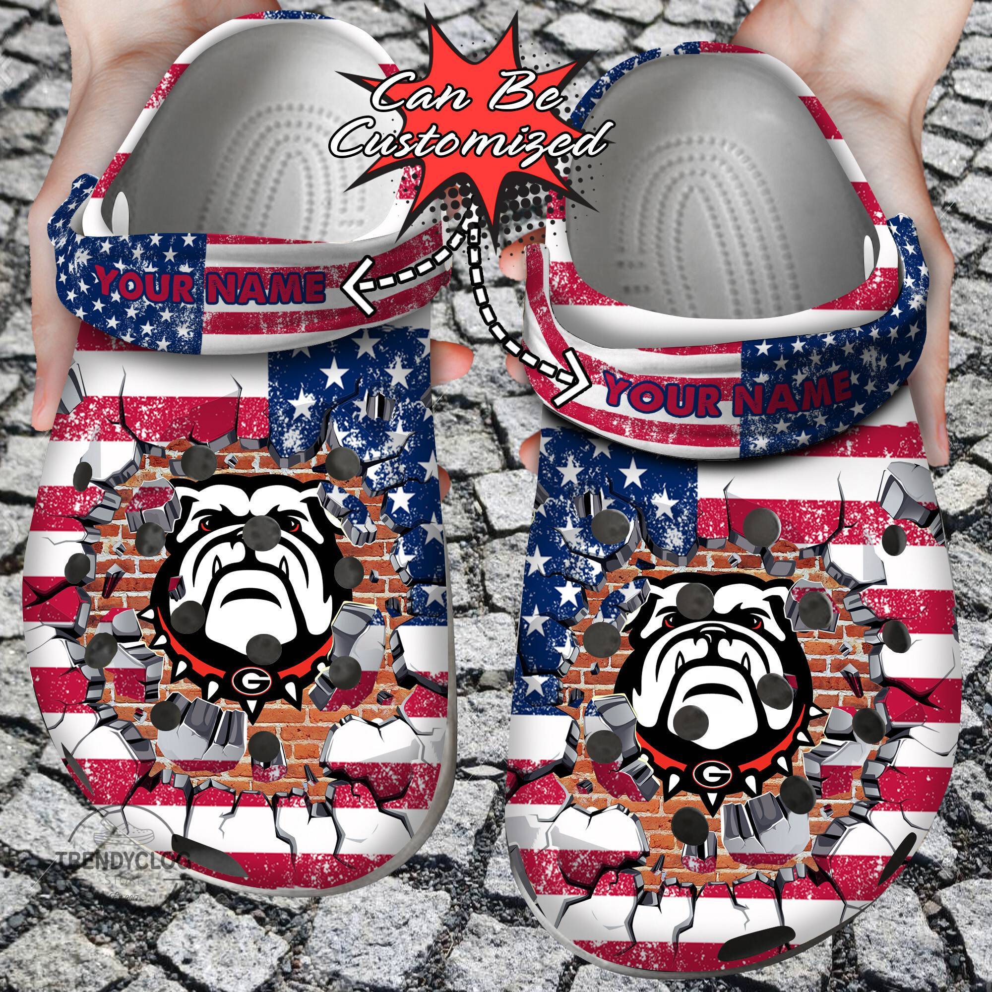 Sport Crocss Personalized GBulldogs University American Flag New Clog Shoes