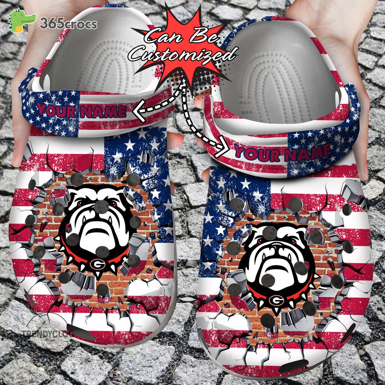 Sport Personalized GBulldogs University American Flag New Clog Shoes