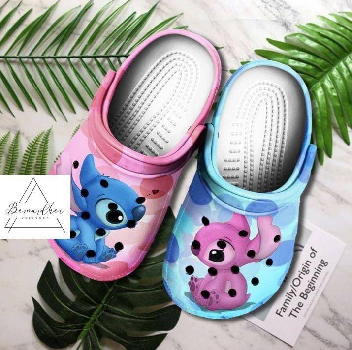 Stitch Angel Disney Summer Sandals Unique Cartoon Design Perfect Love Clogs