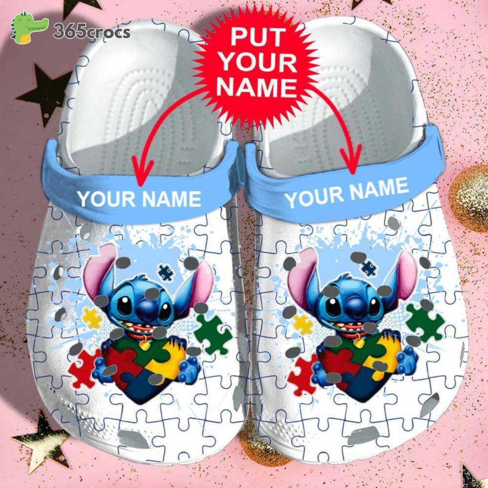 Stitch Autism Awareness Disney Adults Crocss Clog Shoes
