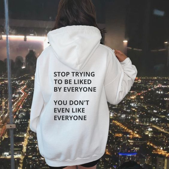 Stop Trying To Be Liked Hoodie, Trendy Hoodie, Aesthetic Clothes Oversized Hoodie VSCO Hoodie Tumblr Hoodie Y2K Alt Hoodie Goth Indie Hoodie