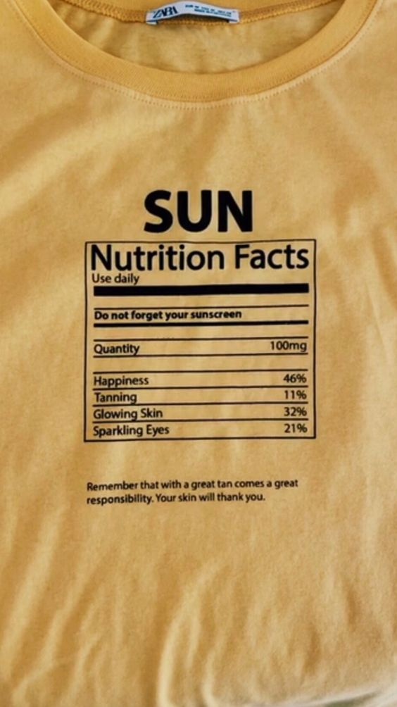 Sun Nutrition Facts T-Shirt 003