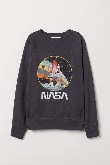 Sweatshirt with Motif – Dark gray, NASA