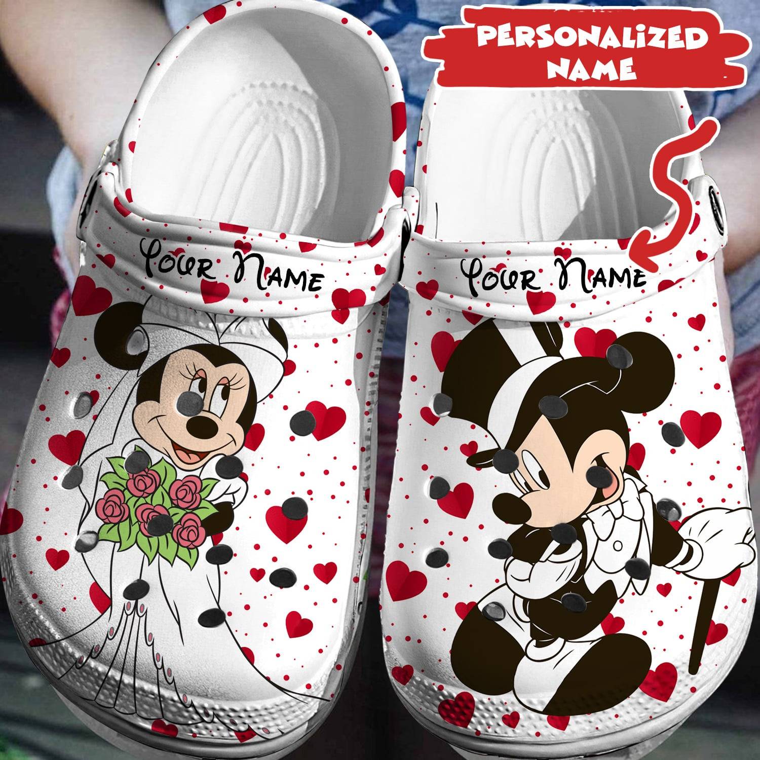 Tailor Your Disney Style: Personalized Mickey Minnie Crocss 3D Clog Shoes