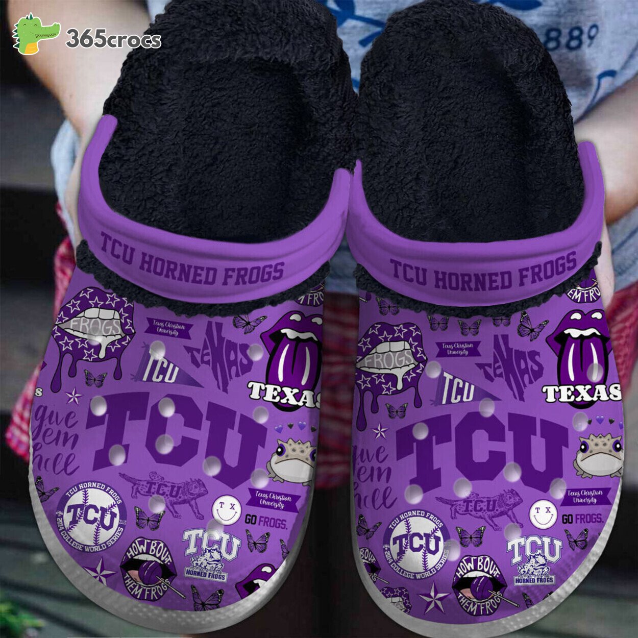 TCU Horned Frogs NCAA Comfortable Premium Lined Crocss Shoes Sporty Design