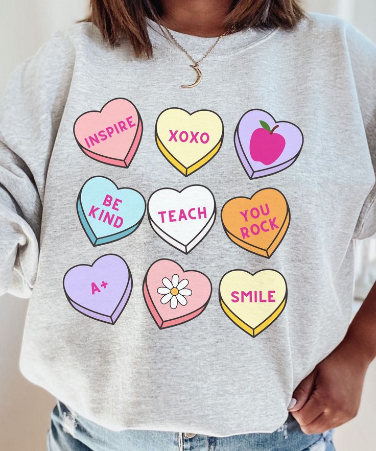 Teacher Conversation Hearts Sweatshirt, Teacher Valentine, Valentines Day Teacher Shirt,Valentines Sweatshirt,Valentines Shirt