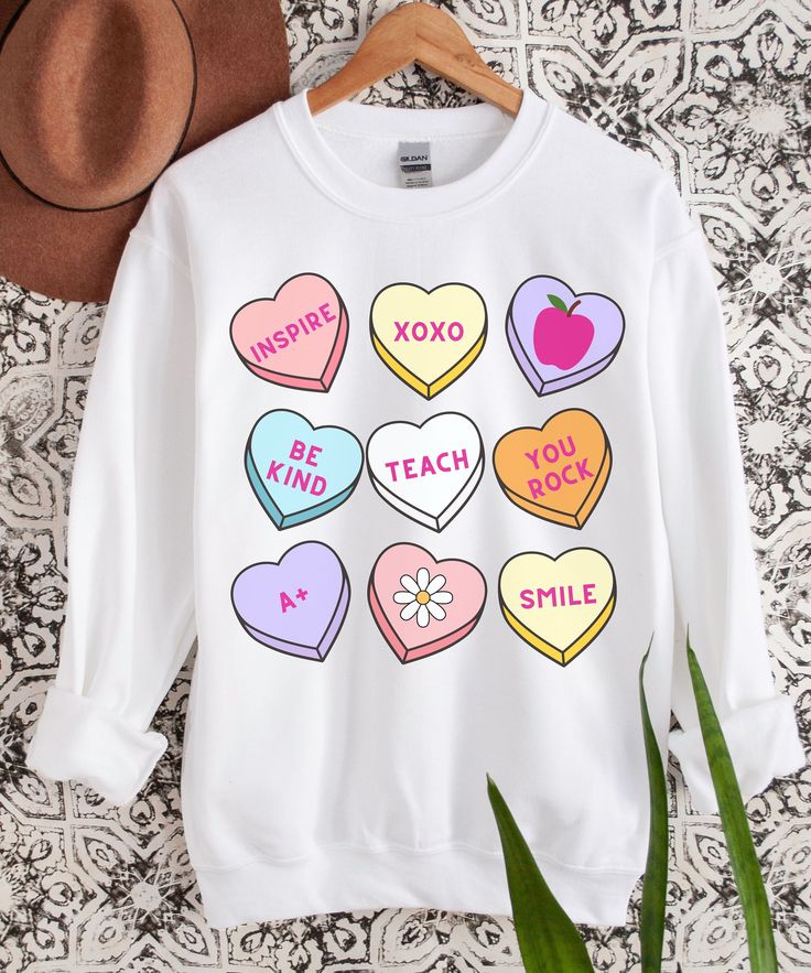 Teacher Conversation Hearts Sweatshirt, Teacher Valentine, Valentines Day Teacher Shirt,Valentines Sweatshirt,Valentines Shirt for Teachers