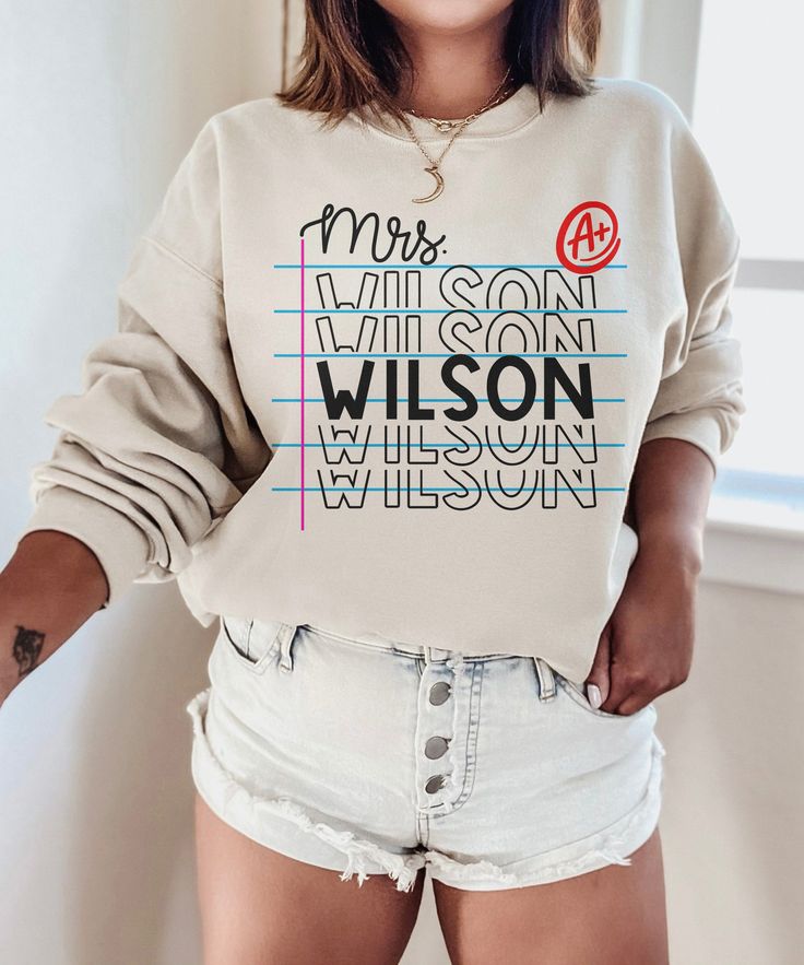 Teacher Name Sweatshirt – Custom Teacher Pullover – Cute Personalized Teacher Shirt