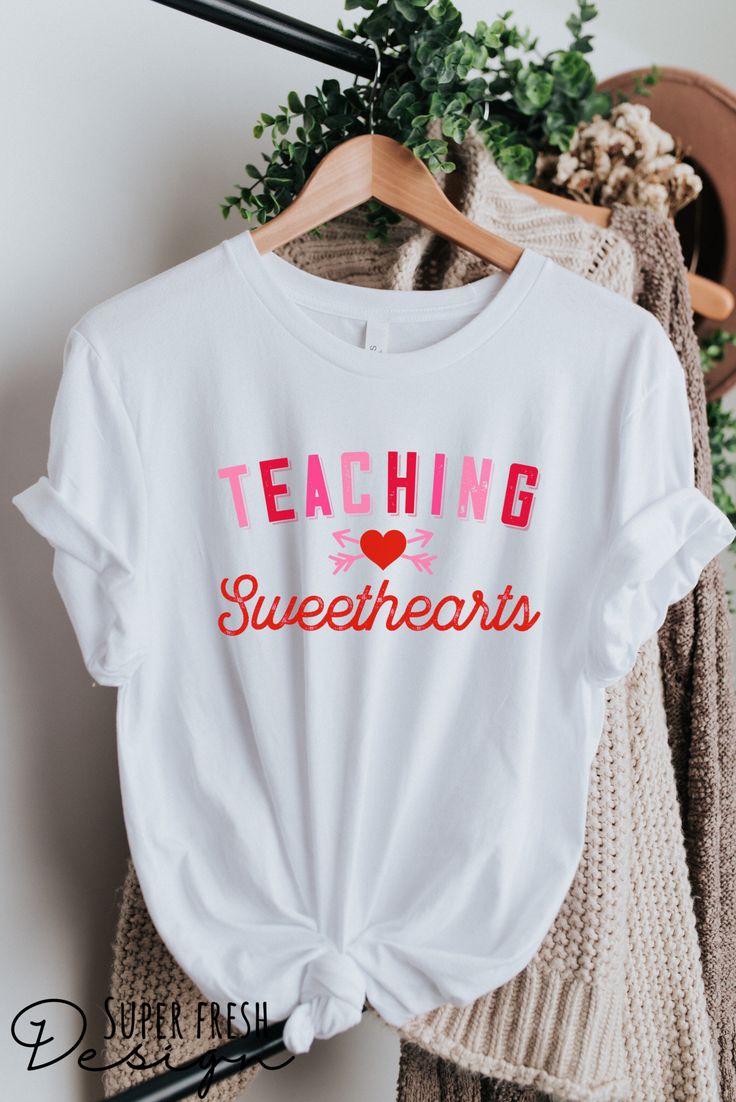 Teacher Valentine Shirt, Teacher Heart Shirt, Cute Valentines Tee, Valentine’s Teacher Women Valentines Elementary Teacher Preschool Daycare