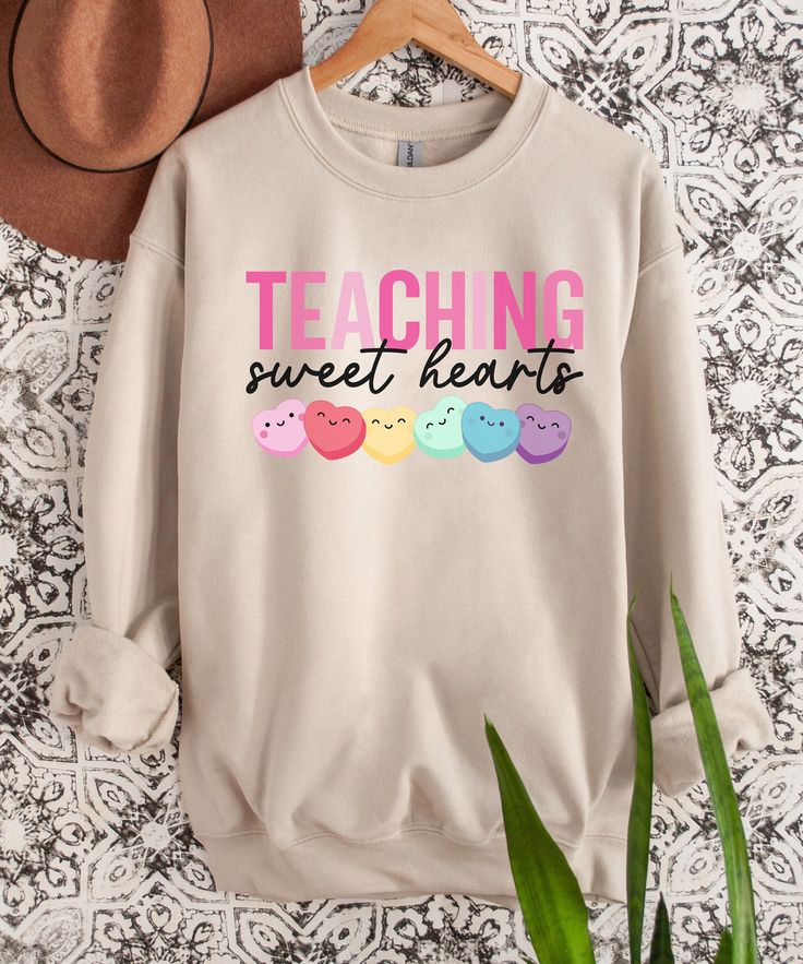 Teaching Sweet Hearts Sweatshirt, Teacher Valentine, Valentines Day Teacher Shirt, Valentines Sweatshirt, Valentines Shirt for Teachers 002