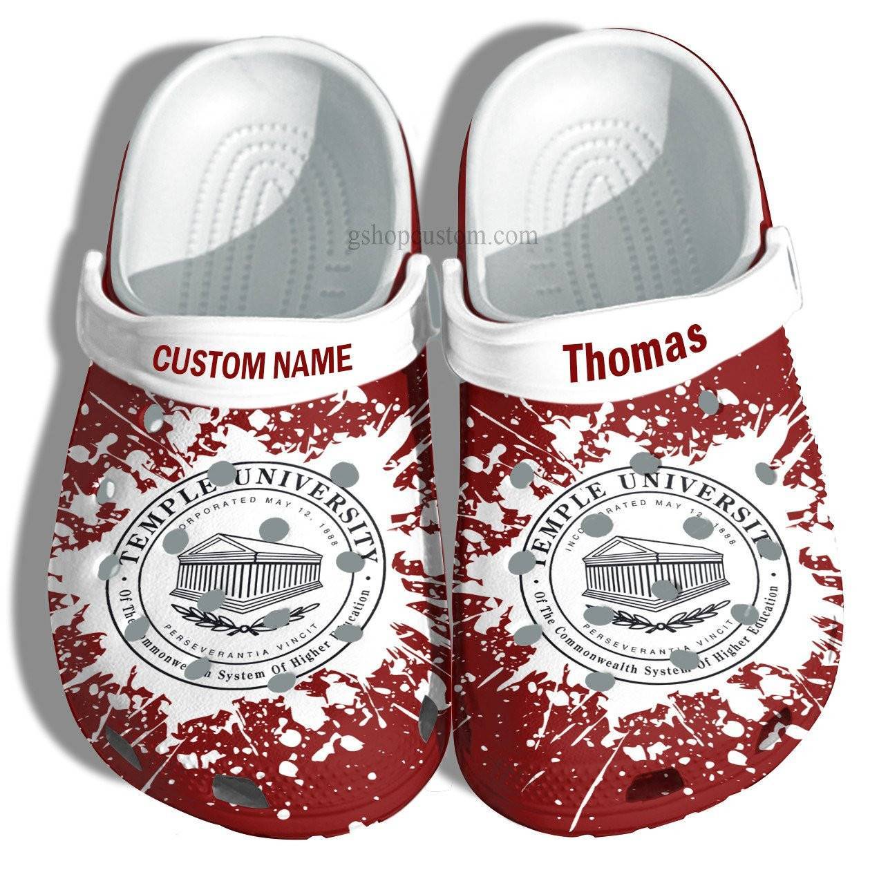 Temple University Graduation Gifts Croc Shoes Customize – Admission Gift Crocss Shoes