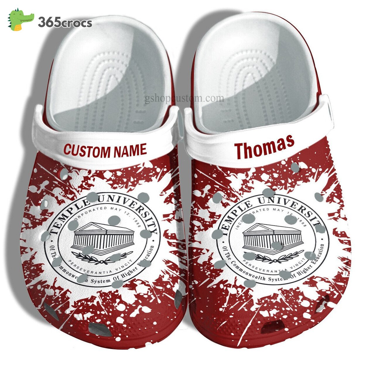 Temple University Graduation Gifts Croc Shoes Customize Admission Gift Shoes