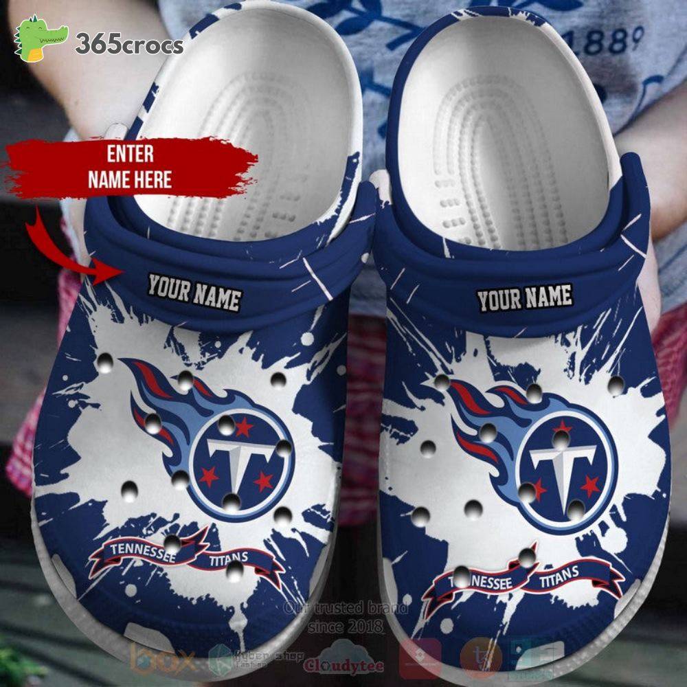 Tennessee Titans Nfl Custom Name Crocss Clog Shoes