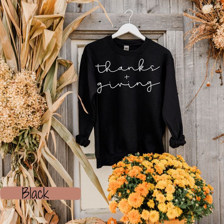 Thanks + Giving Sweatshirt, Thanksgiving Sweatshirt, Thankful Minimal