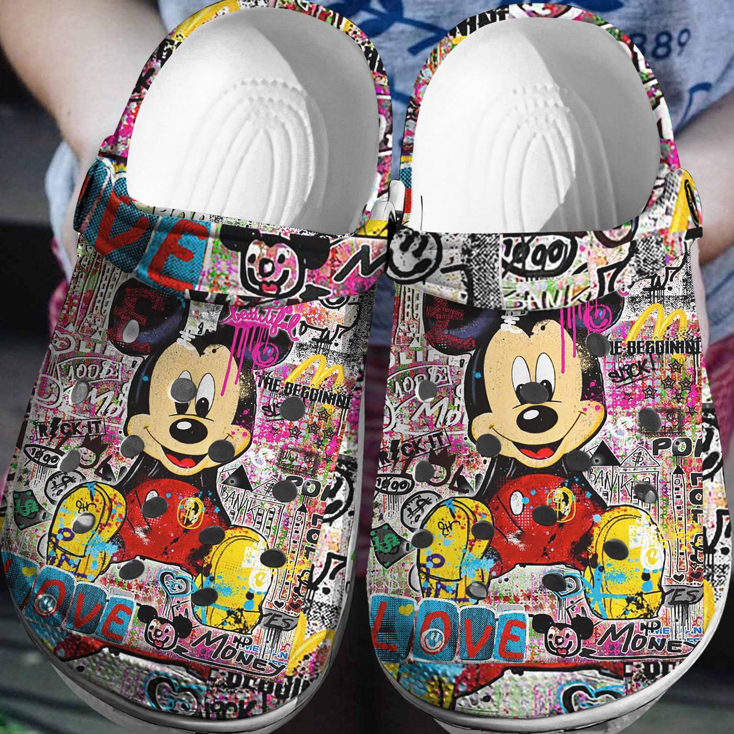 The Life Is Beautiful – Mickey Mouse Pop Art Crocss 3D Clog Shoes