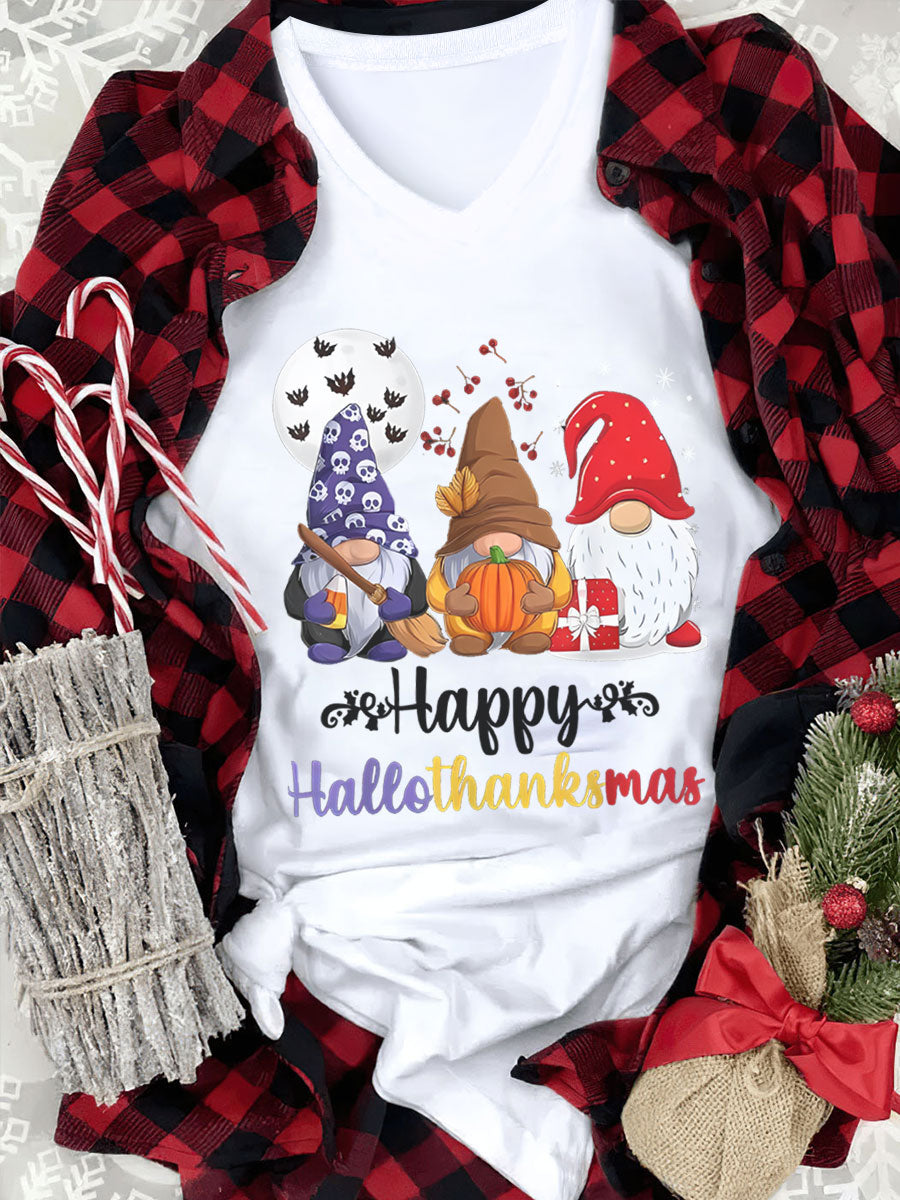 Three Gnomes Hallothanksmas Classic T-Shirt Holiday T-Shirt