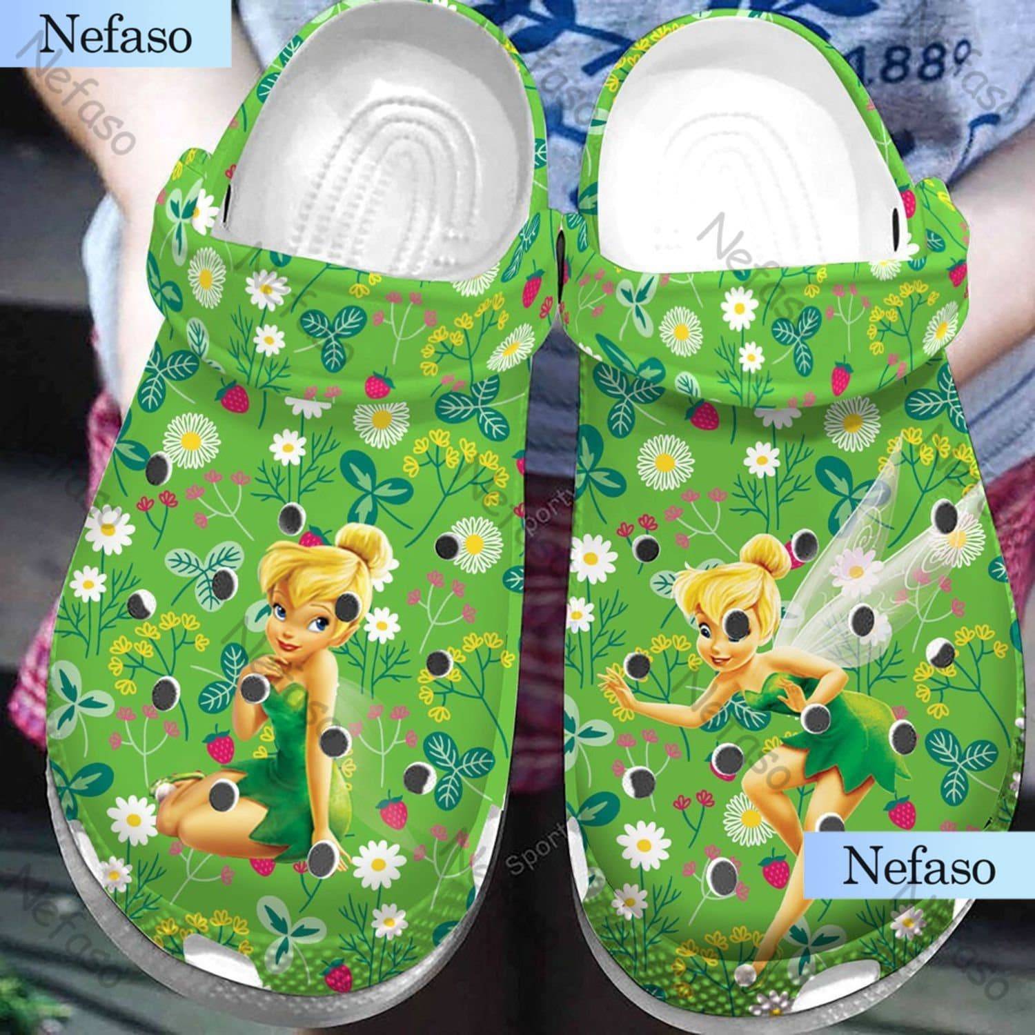 Tinker Bell Design Disney Custom Slipper Personalized Clog Shoes