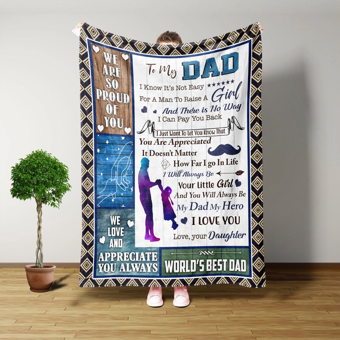 To My Dad Blanket, Dad Gifts, Fathers Day Gifts From Daughter, Gifts For Dad, Dad Gift, Gifts For Men, Father Day Gifts Men