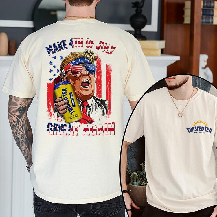 Twisted Tea Make 4th of July Great Again Graphic T-Shirt, western shirt, cool tshirts, drinking shirt, viral beer shirt, drink shirt, dirty tshirt