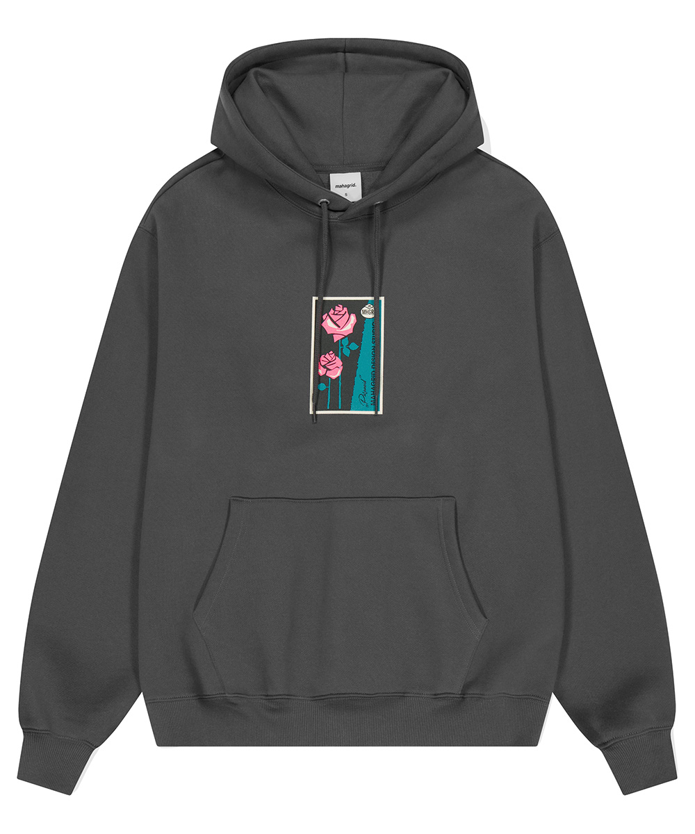 Two rose Hoodie – Charcoal