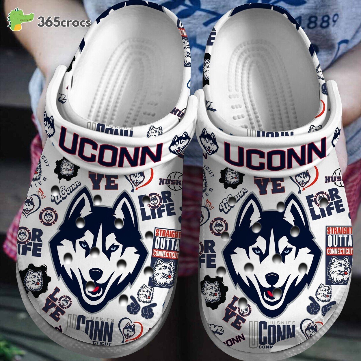 UConn Huskies NCAA Basketball Sport Crocss Clogs Shoes Comfortable