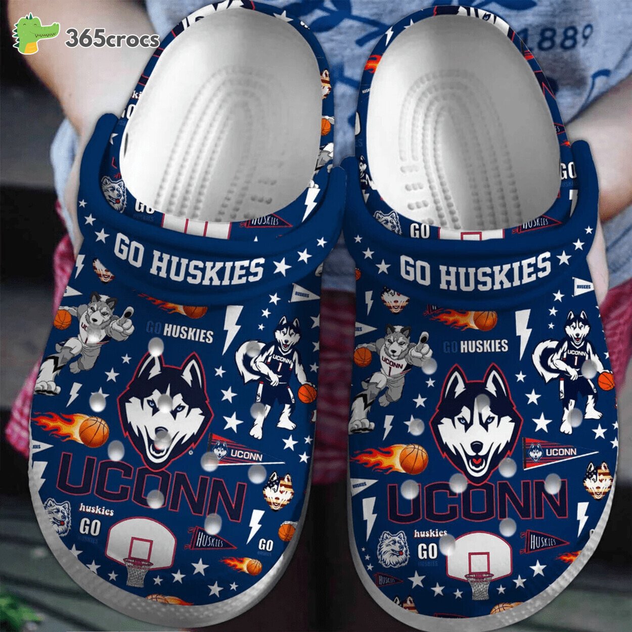 UConn Huskies NCAA Sport Crocss Clogs Shoes Comfortable