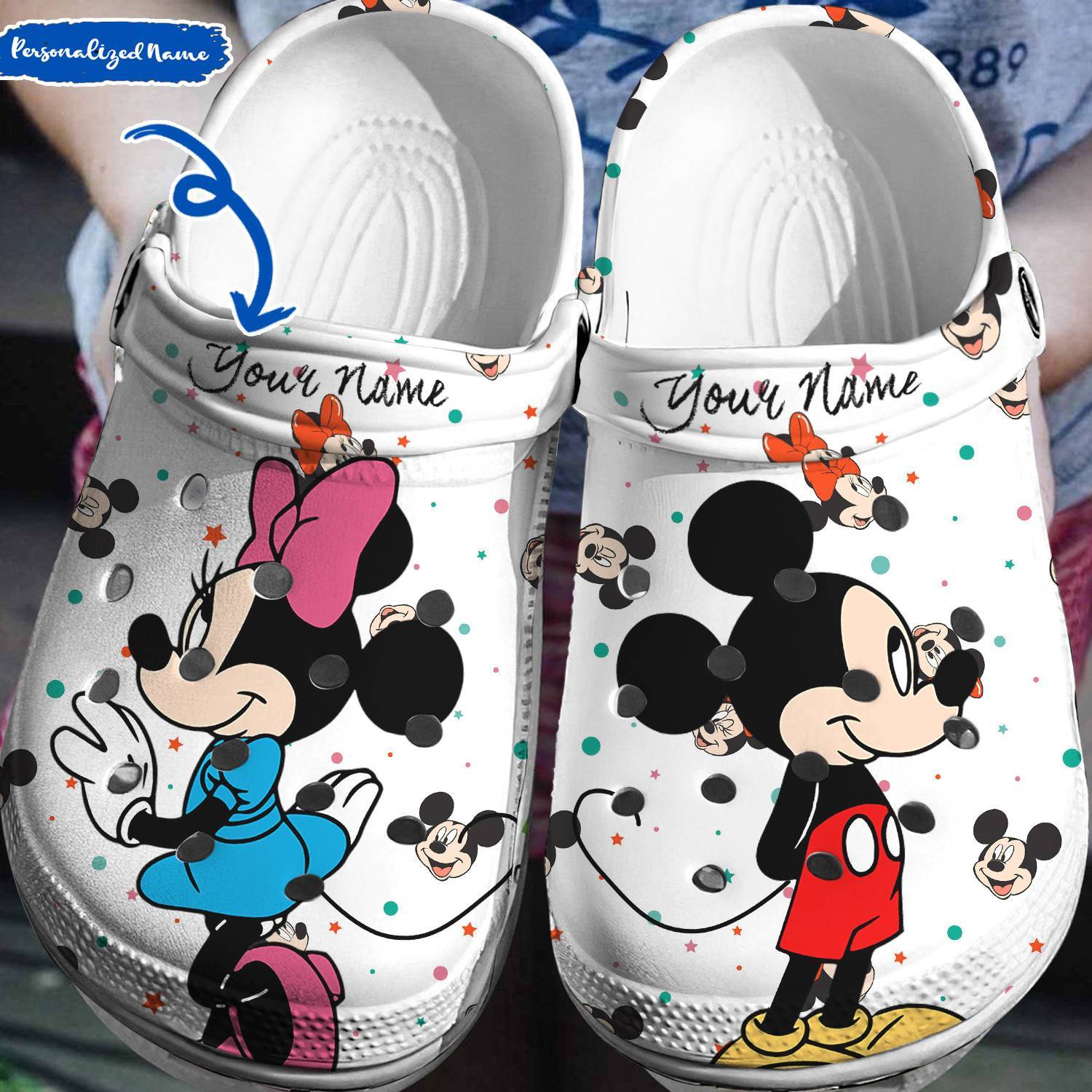 Uniquely You: Personalized Mickey Minnie Crocss 3D Clog Shoes