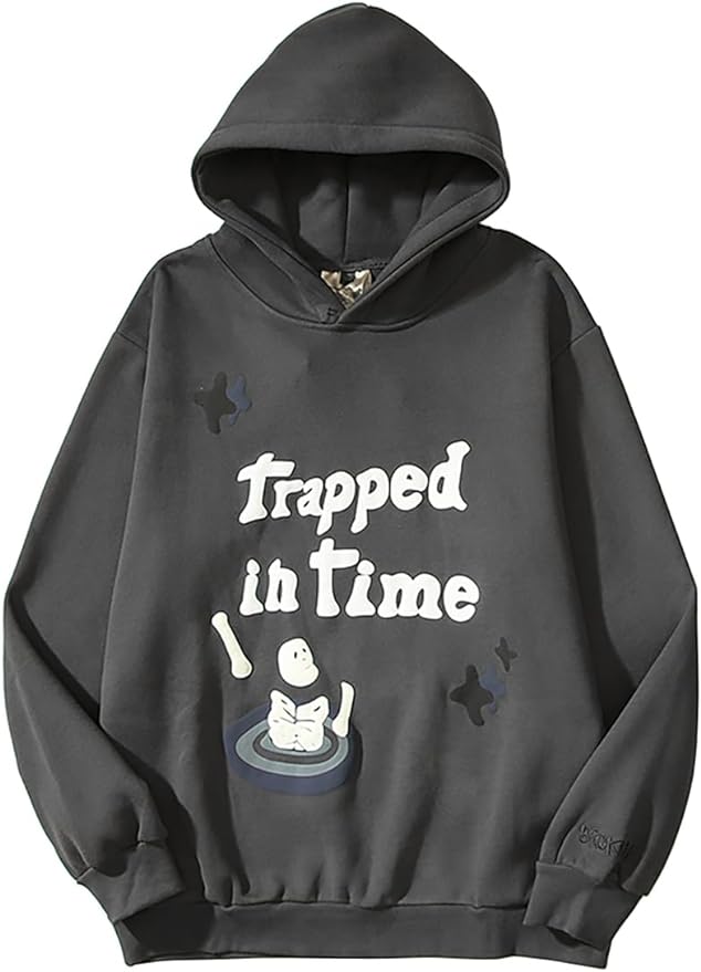 Unisex Lucky Me Ghosts Sweatshirt Rapper Long Sleeve Hip Pop Hooded Hoodie for Women