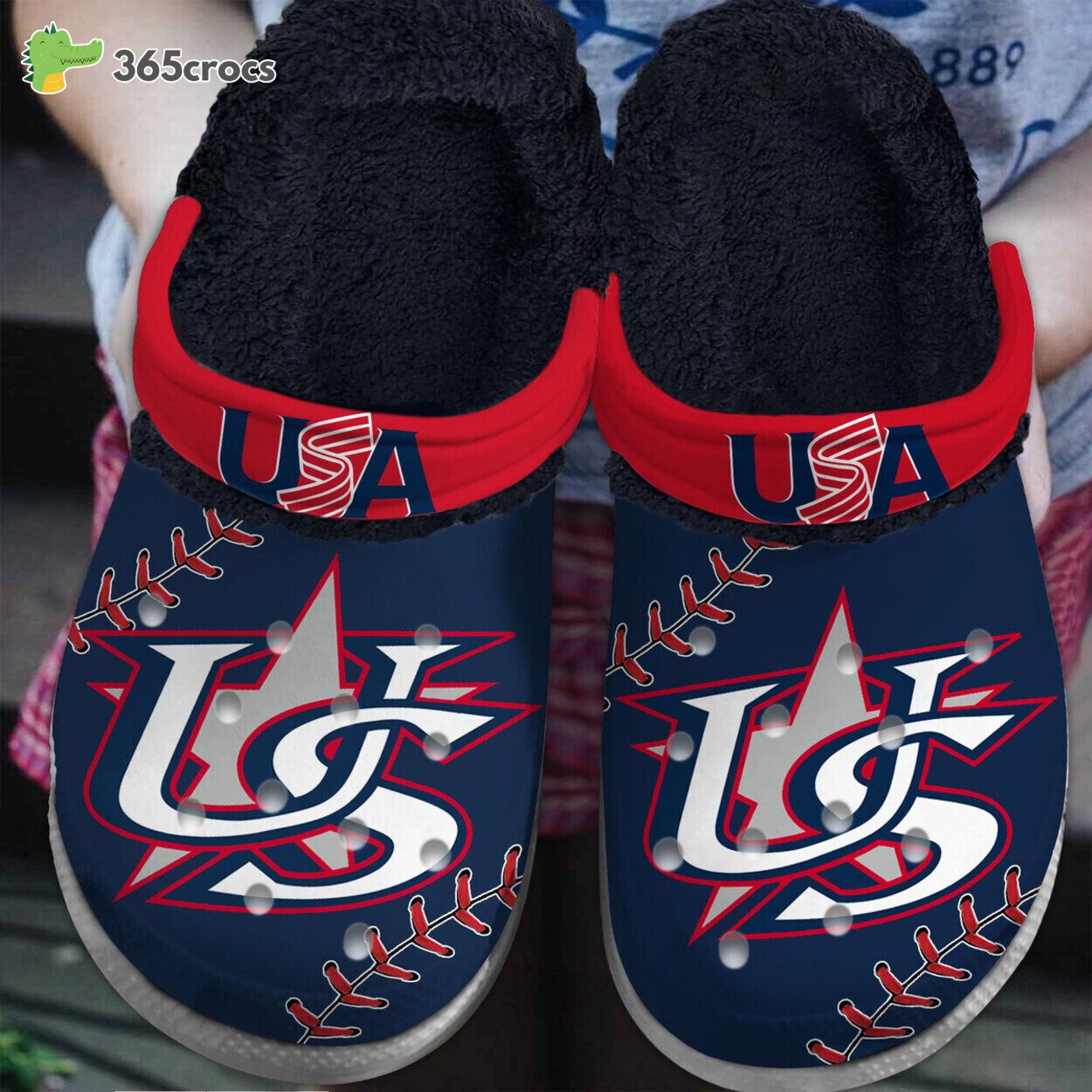 United States National MLB Sport Lined Crocss Shoes Comfortable