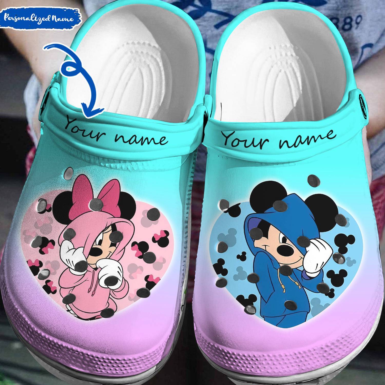 Unleash Your Disney Side: Personalized Mickey Minnie Crocss 3D Clog Shoes