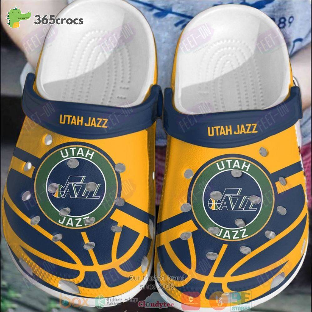 Utah Jazz Orange-Navy Nba Crocss Clog Shoes