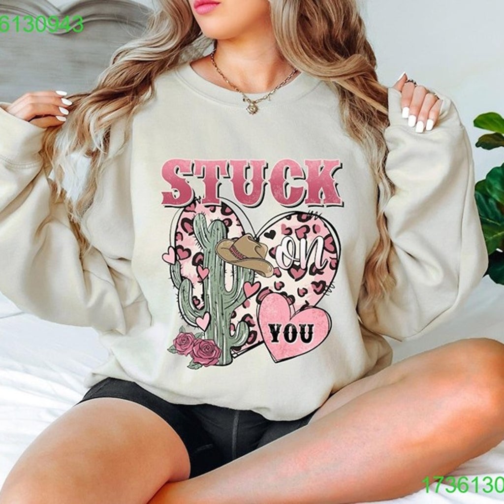 Valentine’s Day T-Shirt Collection Stuck On You, Western & Retro Sweatshirt
