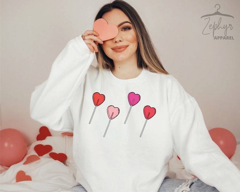 Valentine Sweatshirts, Valentine Lolipop Sweatshirt, Women Valentine Sweatshirts, Valentine’s Day Gift, Valentine Sucker Hoodie