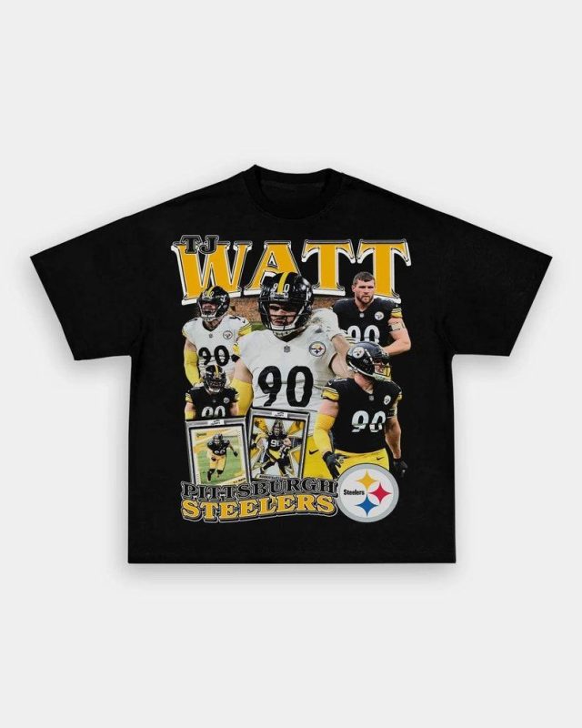 Vintage 90s TJ Watt Tshirt, Steelers Design Bootleg Shirt Homage Retro Classic Graphic Tee Unisex Professional Player Fans Gift