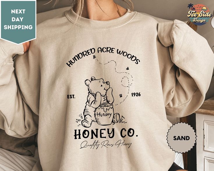 Vintage Hundred Acre Woods, Honey Co Sweatshirt, Retro Winnie The Pooh Est 1926, Classic Pooh Bear Crewneck