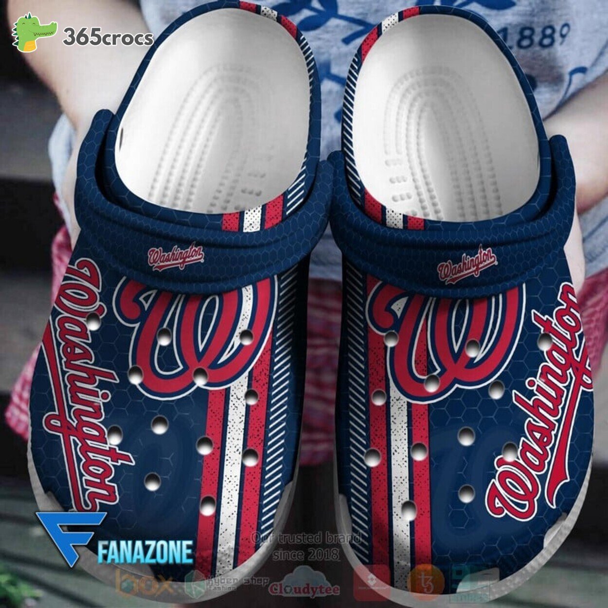 Washington Nationals MLB Comfortable Clog Shoe Unique Sport Inspired Design