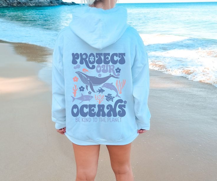 Wave Riders Surfing Hoodie, Protect Our Oceans, Save Our Ocean, Summer Hoodies, Oversized Trendy Hoodie, B