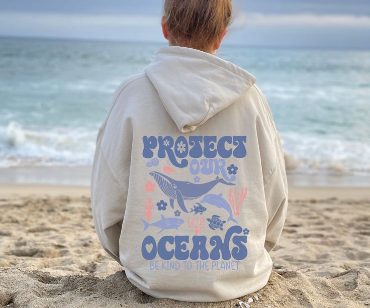 Wave Riders Surfing Hoodie, Protect Our Oceans, Save Our Ocean, Summer Hoodies, Oversized Trendy Hoodie, Sand