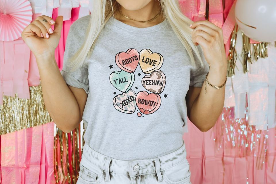 Western Valentine Shirt, Yeehaw Valentine, Cowboy Valentine, Candy Hearts Shirt, Candy Hearts Valentine