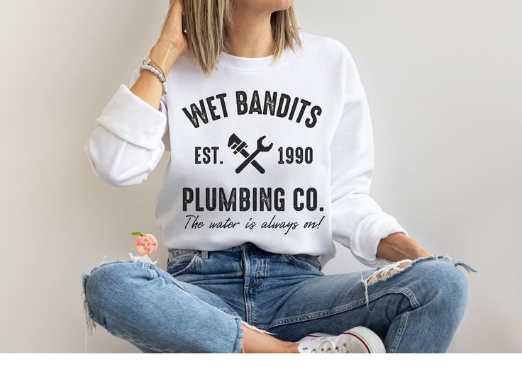 Wet Bandits Plumbing Co sweatshirt, vintage Home Alone funny Marv Harry, matching family holiday crewneck