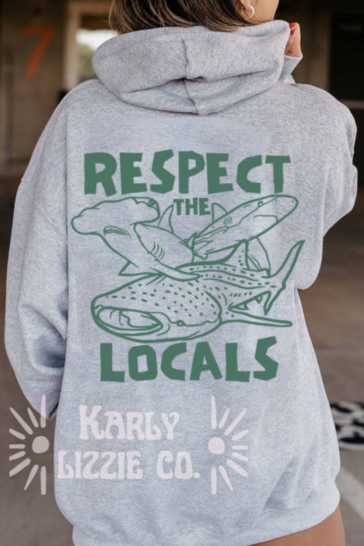 Whale Shark Sweatshirt, Respect The Local Sharks Hoodie, Shark Lover, Ocean Conservation Hoodie