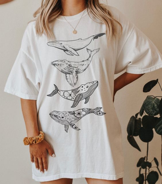 Whale Shirt, Vintage Whale Shirt, Retro Orca Shirt, Aesthetic Shirt, Ocean Shirt, Summer Shirt, Retro Shirt, Baggy Tee