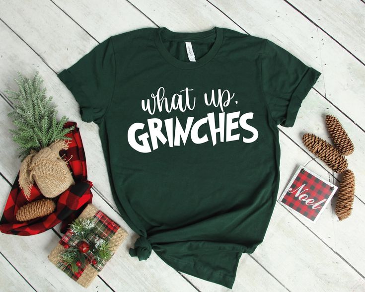 What Up Grinches, Christmas Pajamas, Personalized Gift, Christmas Gifts, Holiday Party, Family Christmas Shirts, Funny Holiday, Quarantine