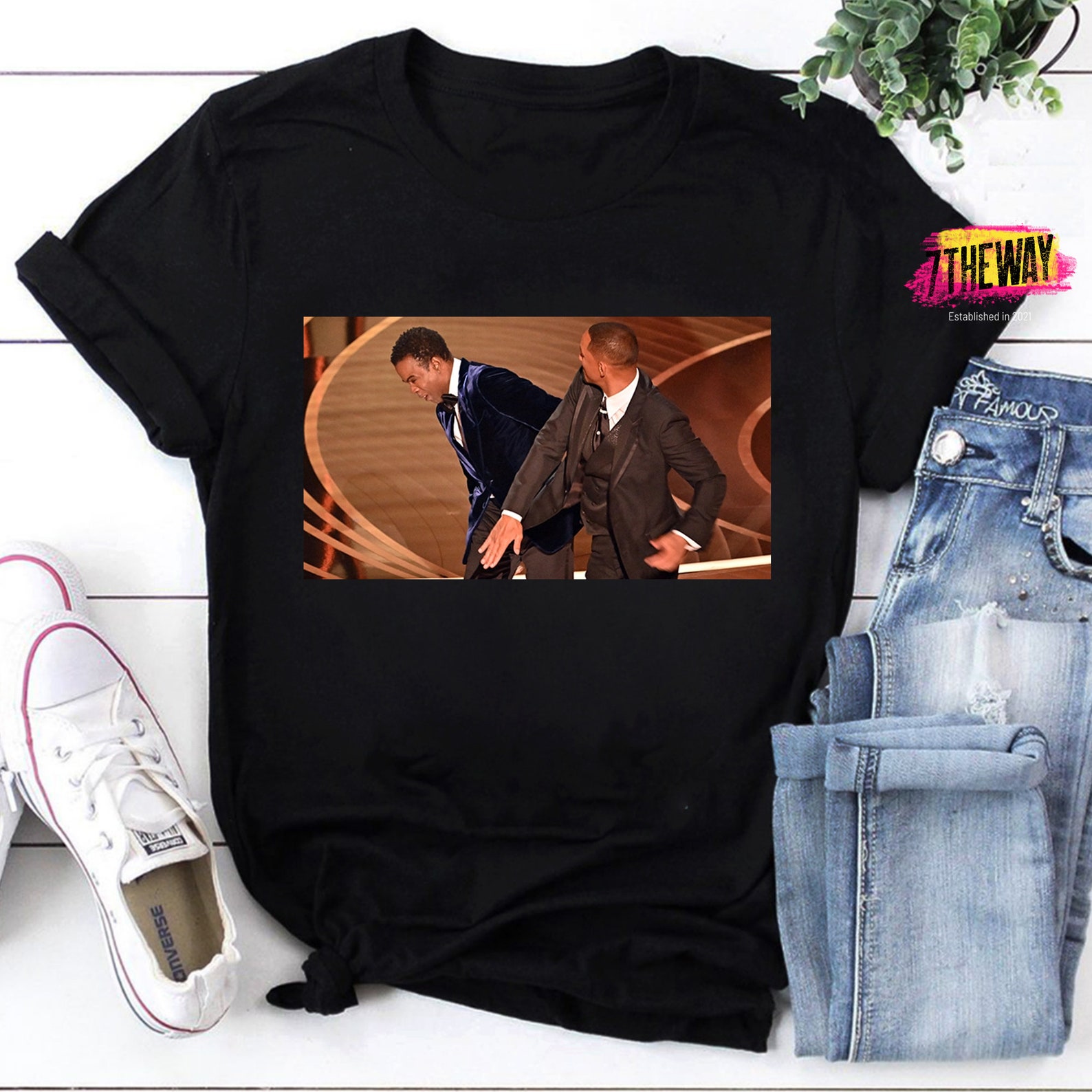 Will Smith Slaps Chris Rock Funny Vintage T-Shirt, Will Smith Shirt, Chris Rock Shirt, Oscar Shirt