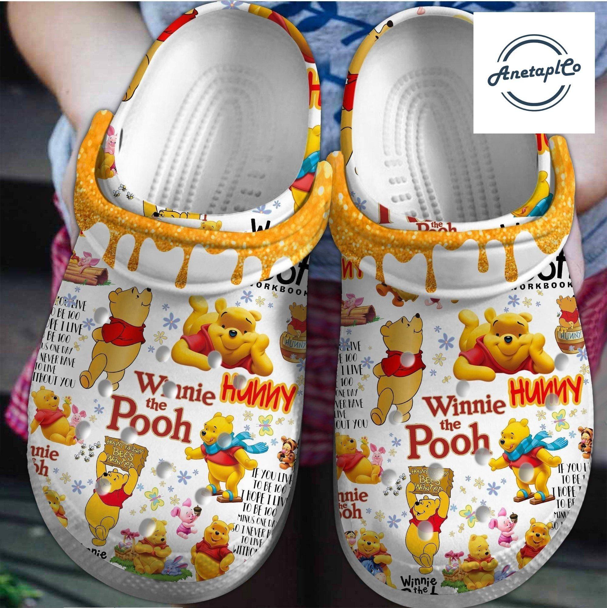 Winnie Pooh Bear Custom Disney Sandals Cartoon Personalized Movie Clogs