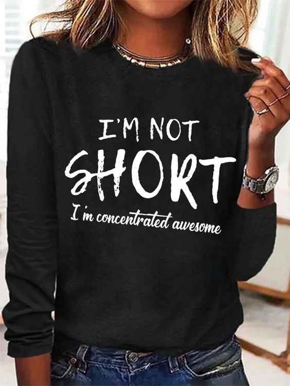 Women’s funny I’m Not Short I’m Concentrated Awesome Simple Regular Fit Crew Neck Top