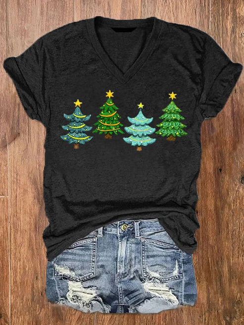 Women’s Merry Christmas V-Neck Tee